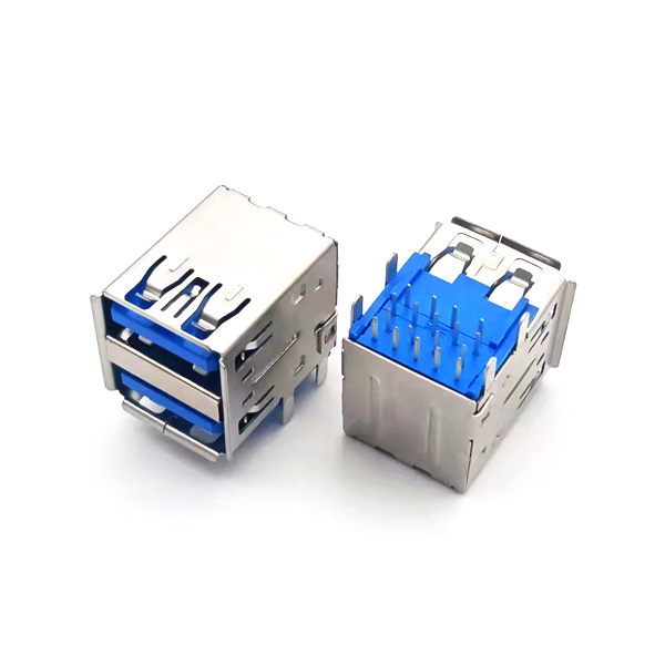 USB3.0雙層卷邊；板上直腳；殼子腳間距12.85